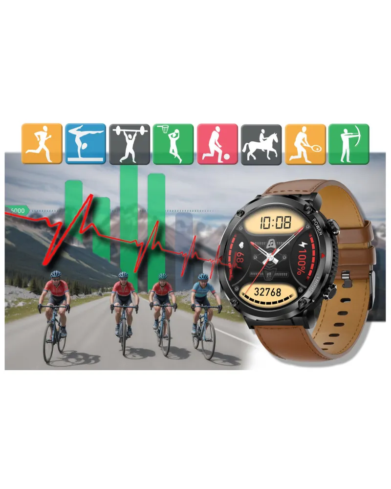 SMARTWATCH MĘSKI GRAVITY GT21-4 - BLUETOOTH CALL, DODATKOWY PASEK (sg025d)