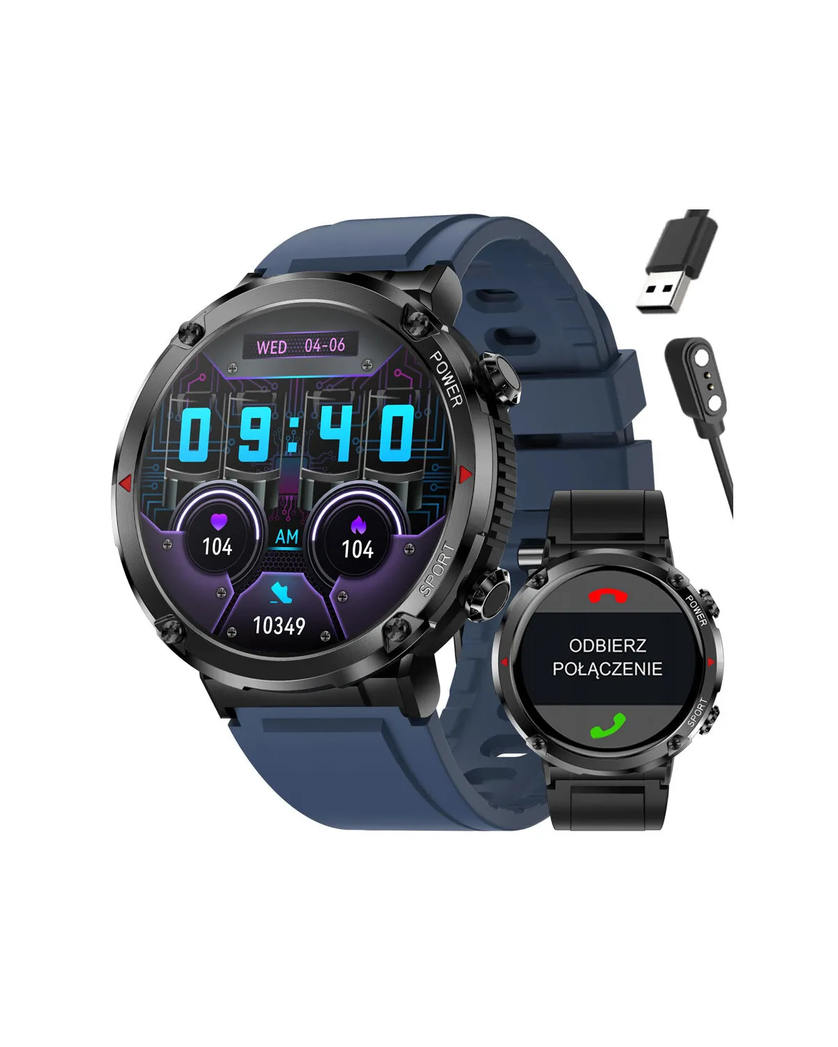 SMARTWATCH MĘSKI GRAVITY GT21-5 - BLUETOOTH CALL, DODATKOWY PASEK (sg025e) SMARTWATCH MĘSKI GRAVITY GT21-5 - BLUETOOTH CALL, DODATKOWY PASEK (sg025e)