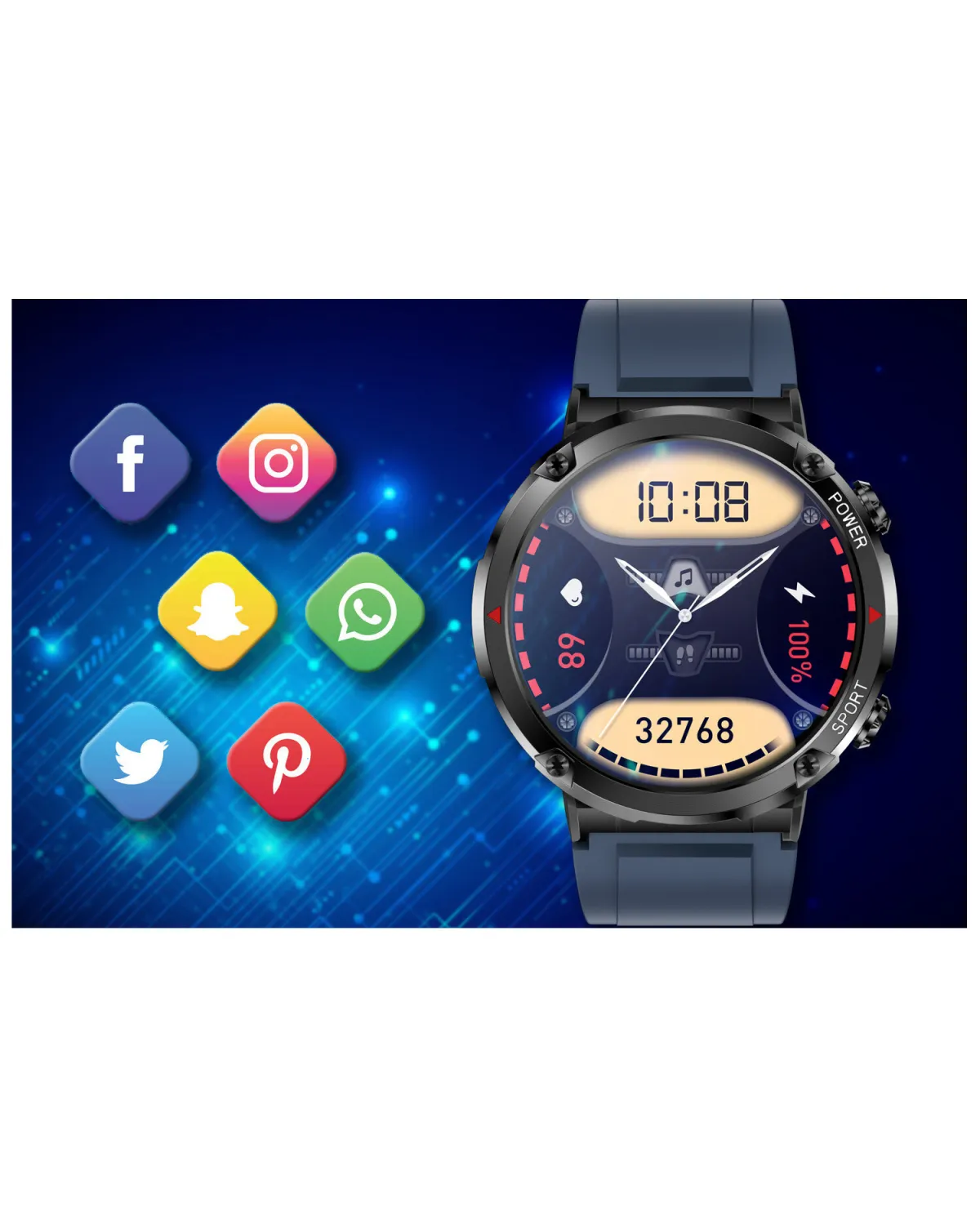 SMARTWATCH MĘSKI GRAVITY GT21-5 - BLUETOOTH CALL, DODATKOWY PASEK (sg025e) SMARTWATCH MĘSKI GRAVITY GT21-5 - BLUETOOTH CALL, DODATKOWY PASEK (sg025e)