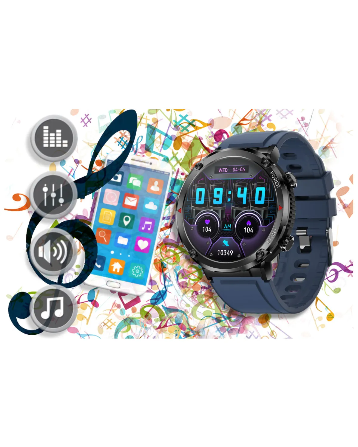 SMARTWATCH MĘSKI GRAVITY GT21-5 - BLUETOOTH CALL, DODATKOWY PASEK (sg025e) SMARTWATCH MĘSKI GRAVITY GT21-5 - BLUETOOTH CALL, DODATKOWY PASEK (sg025e)