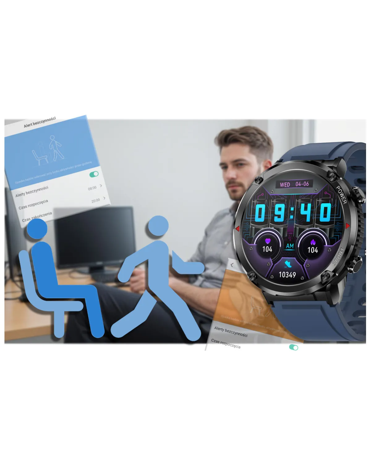 SMARTWATCH MĘSKI GRAVITY GT21-5 - BLUETOOTH CALL, DODATKOWY PASEK (sg025e) SMARTWATCH MĘSKI GRAVITY GT21-5 - BLUETOOTH CALL, DODATKOWY PASEK (sg025e)