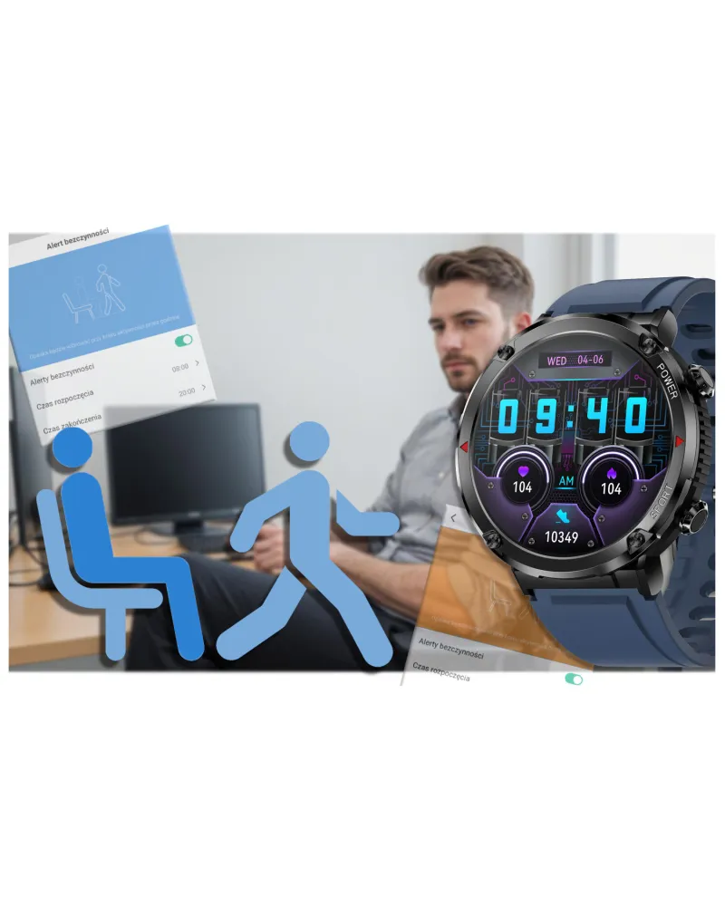 SMARTWATCH MĘSKI GRAVITY GT21-5 - BLUETOOTH CALL, DODATKOWY PASEK (sg025e) SMARTWATCH MĘSKI GRAVITY GT21-5 - BLUETOOTH CALL, DODATKOWY PASEK (sg025e)
