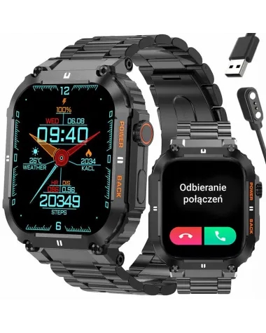 SMARTWATCH MĘSKI GRAVITY GT6-2 - WYKONYWANIE POŁĄCZEŃ, MONITOR SNU (sg020b)
