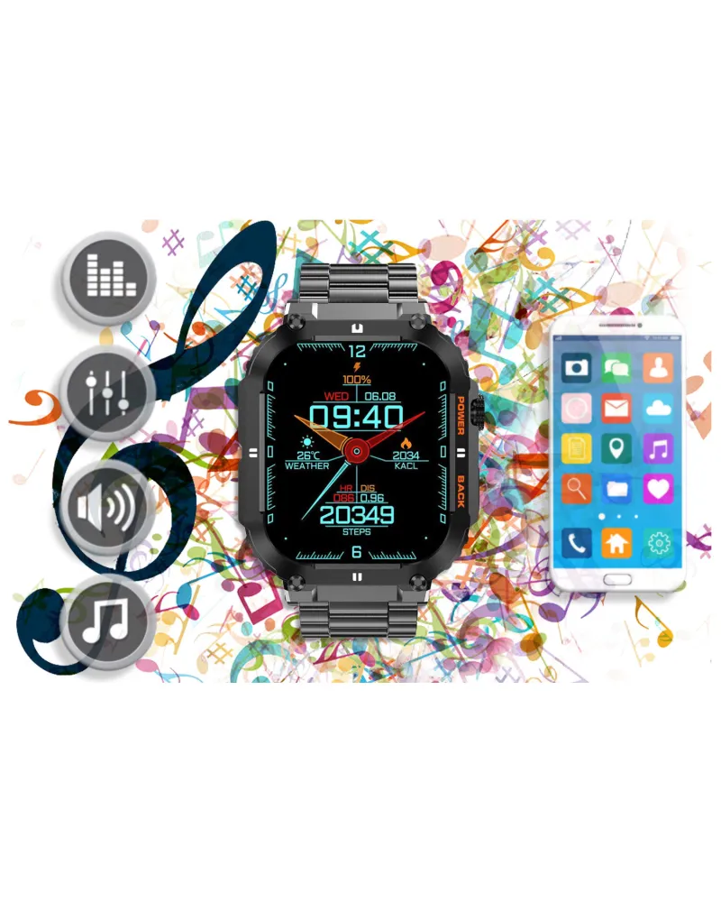 SMARTWATCH MĘSKI GRAVITY GT6-2 - WYKONYWANIE POŁĄCZEŃ, MONITOR SNU (sg020b)