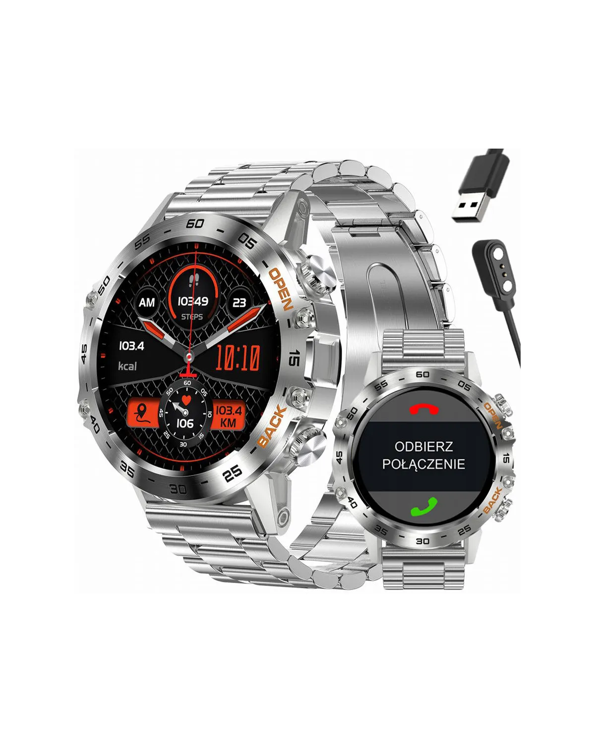 SMARTWATCH MĘSKI GRAVITY GT9-3 - WYKONYWANIE POŁĄCZEŃ, CIŚNIENIOMIERZ (sg021c)