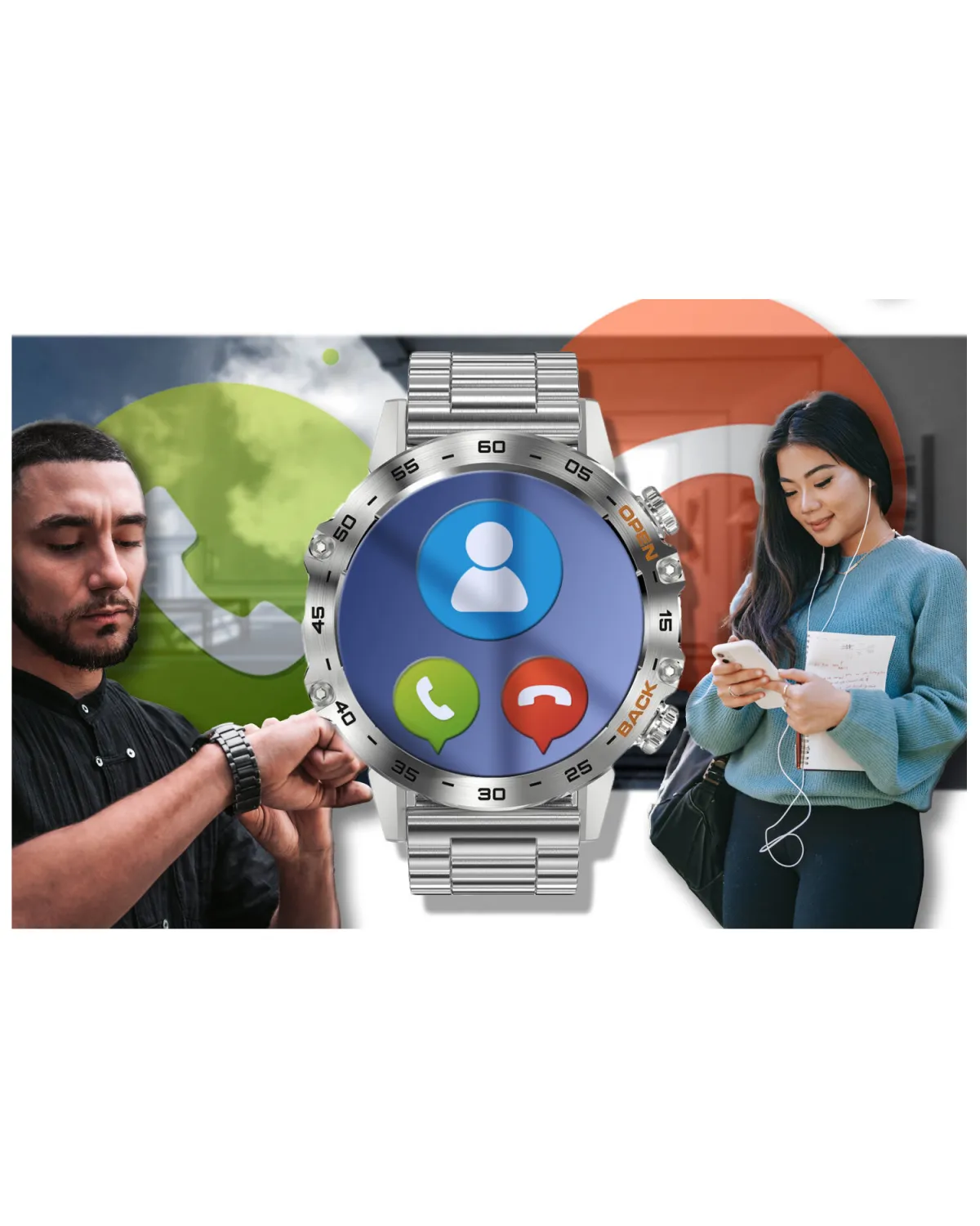 SMARTWATCH MĘSKI GRAVITY GT9-3 - WYKONYWANIE POŁĄCZEŃ, CIŚNIENIOMIERZ (sg021c)