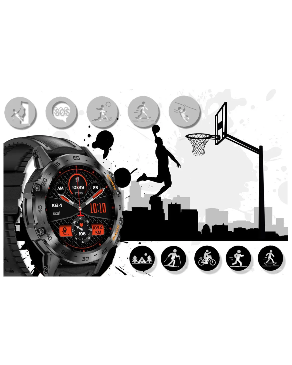SMARTWATCH MĘSKI GRAVITY GT9-5 - WYKONYWANIE POŁĄCZEŃ, CIŚNIENIOMIERZ (sg021e) SMARTWATCH MĘSKI GRAVITY GT9-5 - WYKONYWANIE POŁĄCZEŃ, CIŚNIENIOMIERZ (sg021e)