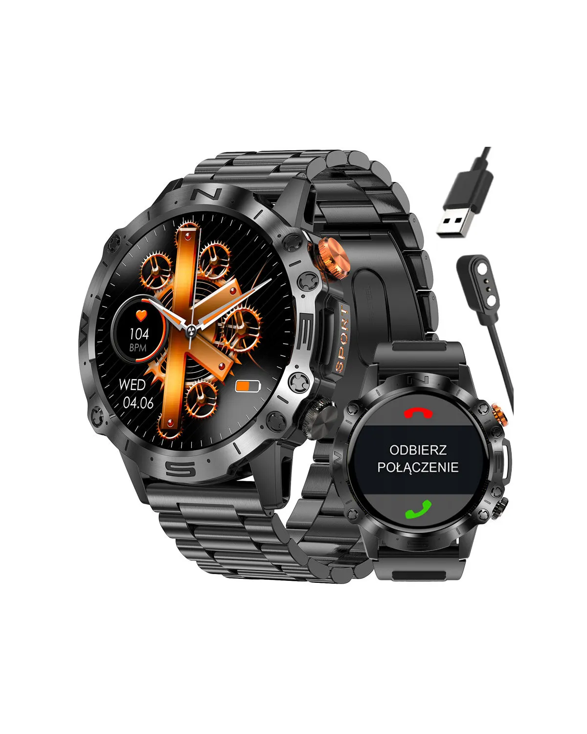 SMARTWATCH MĘSKI GRAVITY GT20-1 - AMOLED, DODATKOWY PASEK (sg024a) SMARTWATCH MĘSKI GRAVITY GT20-1 - AMOLED, DODATKOWY PASEK (sg024a)