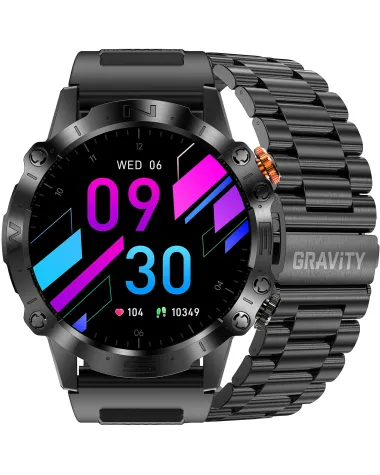 SMARTWATCH MĘSKI GRAVITY GT20-1 - AMOLED, DODATKOWY PASEK (sg024a) SMARTWATCH MĘSKI GRAVITY GT20-1 - AMOLED, DODATKOWY PASEK (sg024a)
