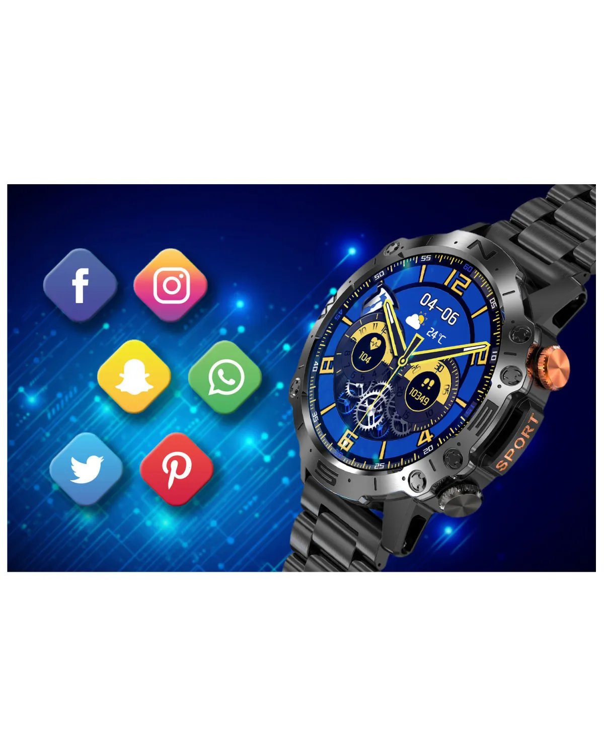 SMARTWATCH MĘSKI GRAVITY GT20-1 - AMOLED, DODATKOWY PASEK (sg024a) SMARTWATCH MĘSKI GRAVITY GT20-1 - AMOLED, DODATKOWY PASEK (sg024a)