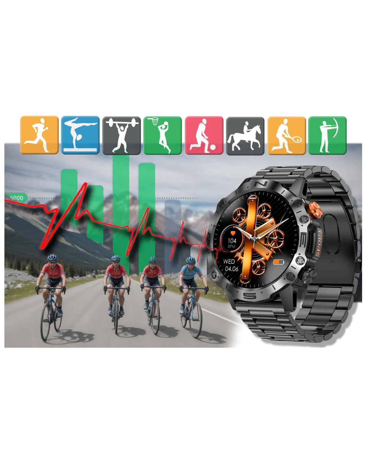 SMARTWATCH MĘSKI GRAVITY GT20-1 - AMOLED, DODATKOWY PASEK (sg024a) SMARTWATCH MĘSKI GRAVITY GT20-1 - AMOLED, DODATKOWY PASEK (sg024a)