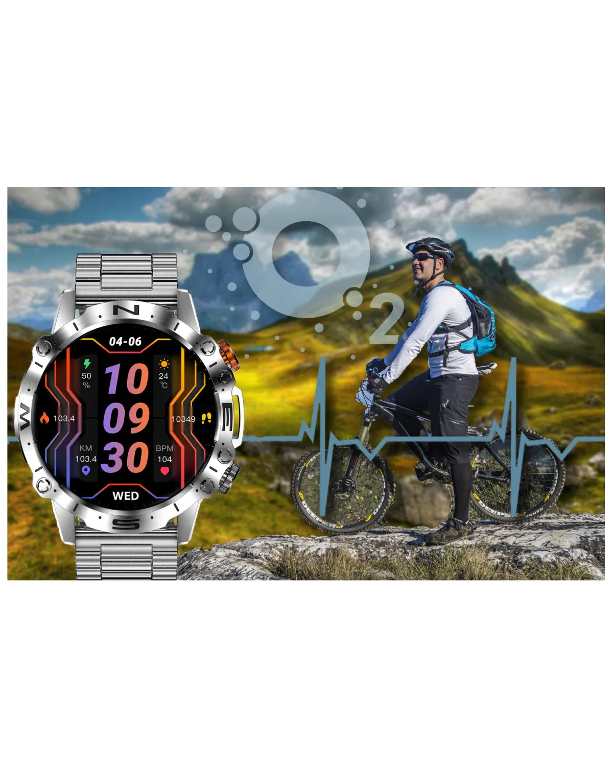 SMARTWATCH MĘSKI GRAVITY GT20-2 - AMOLED, DODATKOWY PASEK (sg024b)