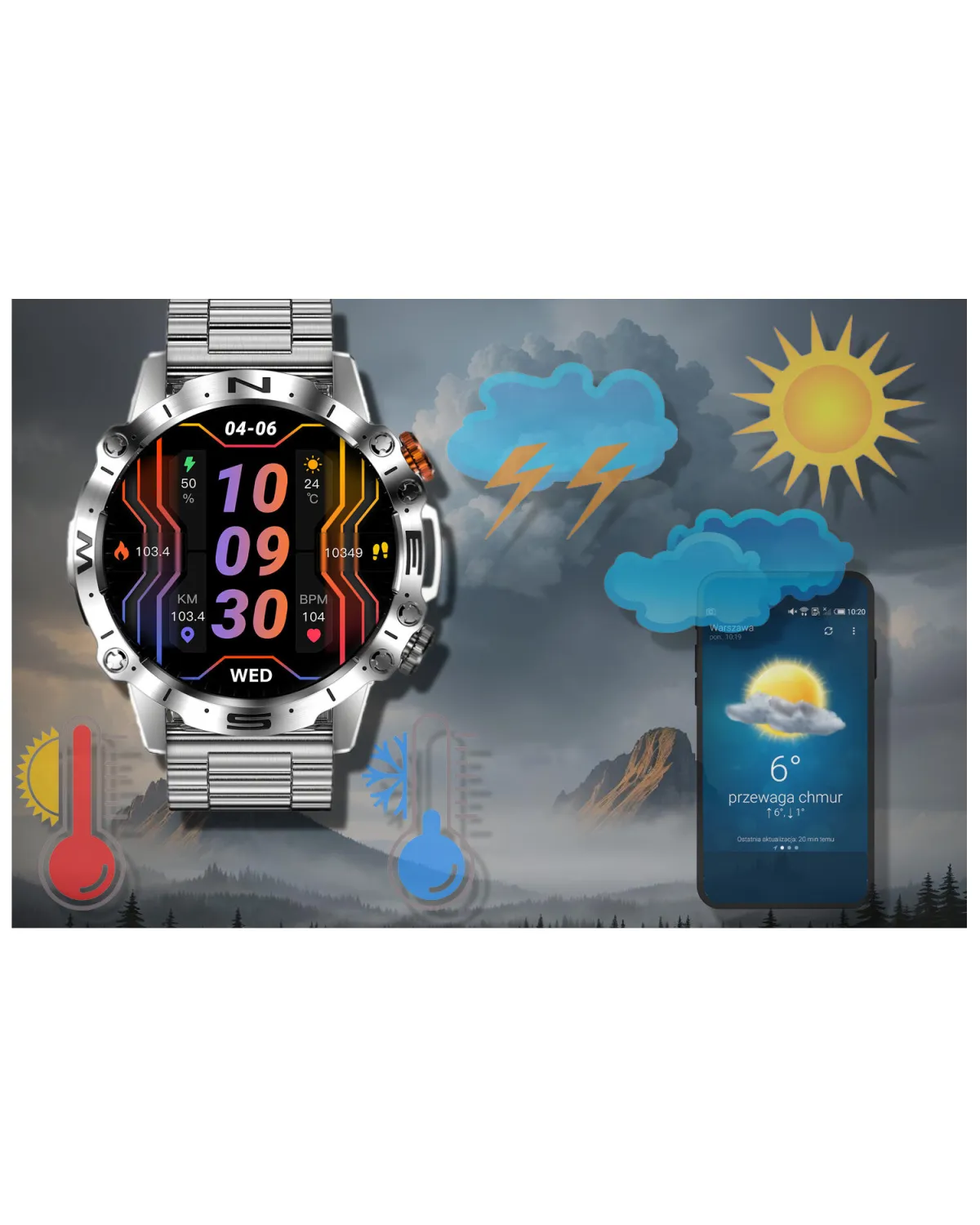 SMARTWATCH MĘSKI GRAVITY GT20-2 - AMOLED, DODATKOWY PASEK (sg024b)