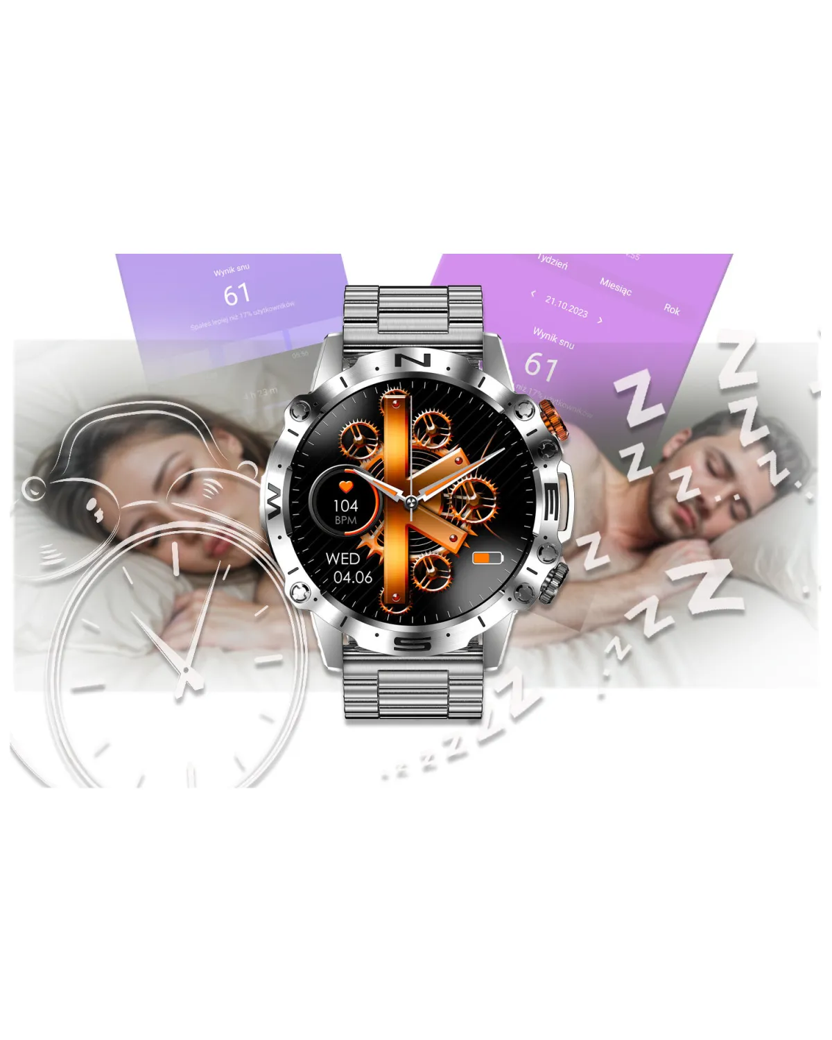 SMARTWATCH MĘSKI GRAVITY GT20-2 - AMOLED, DODATKOWY PASEK (sg024b)