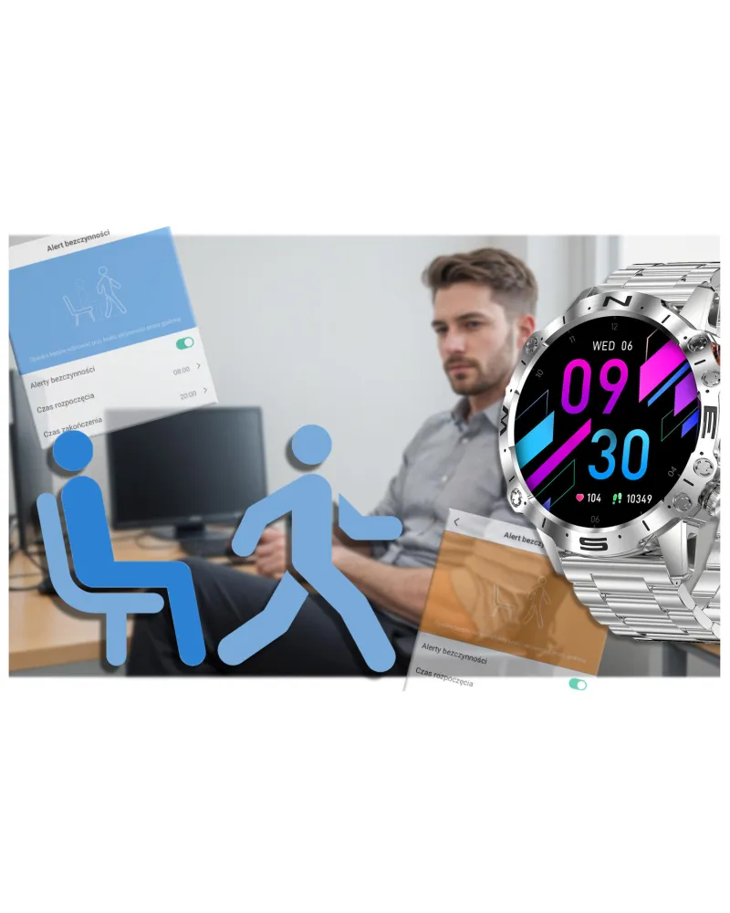 SMARTWATCH MĘSKI GRAVITY GT20-2 - AMOLED, DODATKOWY PASEK (sg024b)