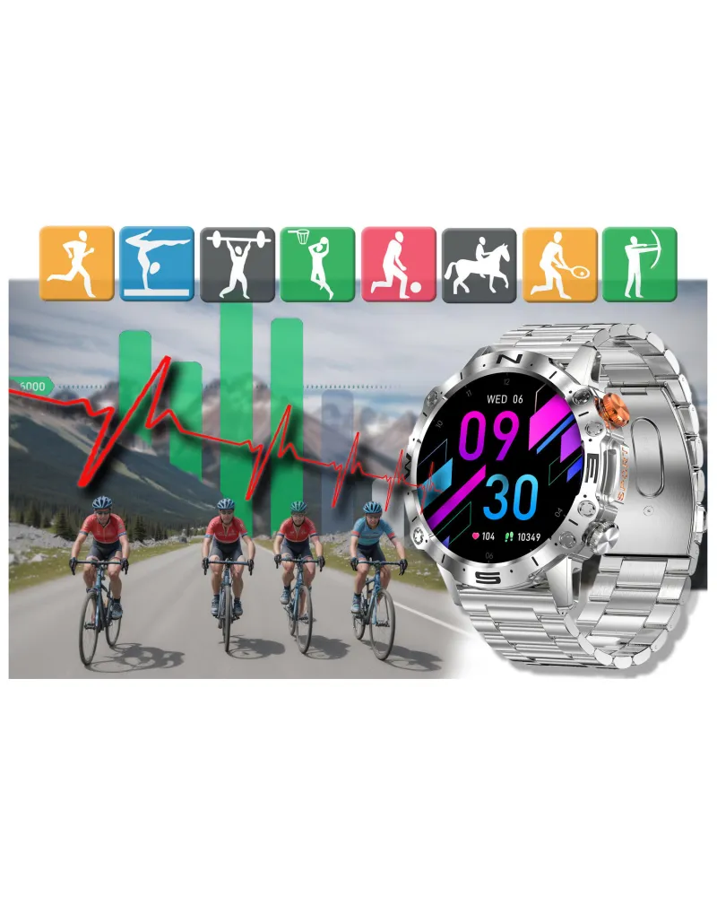 SMARTWATCH MĘSKI GRAVITY GT20-2 - AMOLED, DODATKOWY PASEK (sg024b)