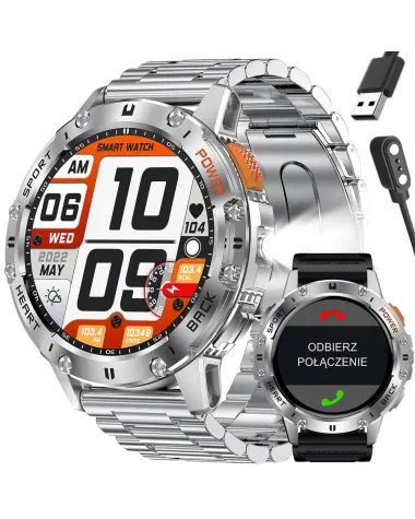 SMARTWATCH MĘSKI GRAVITY GT22-2 - AMOLED, DODATKOWY PASEK (sg030b)