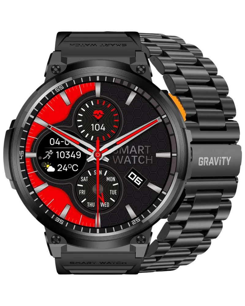 SMARTWATCH MĘSKI GRAVITY GT23-1 - LATARKA, DODATKOWY PASEK (sg031a) SMARTWATCH MĘSKI GRAVITY GT23-1 - LATARKA, DODATKOWY PASEK (sg031a)