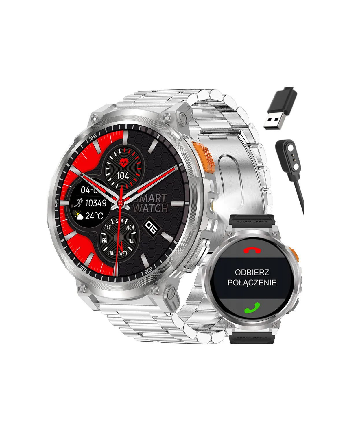 SMARTWATCH MĘSKI GRAVITY GT23-2 - LATARKA, DODATKOWY PASEK (sg031b) SMARTWATCH MĘSKI GRAVITY GT23-2 - LATARKA, DODATKOWY PASEK (sg031b)