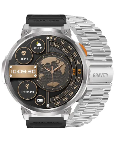 SMARTWATCH MĘSKI GRAVITY GT23-2 - LATARKA, DODATKOWY PASEK (sg031b) SMARTWATCH MĘSKI GRAVITY GT23-2 - LATARKA, DODATKOWY PASEK (sg031b)