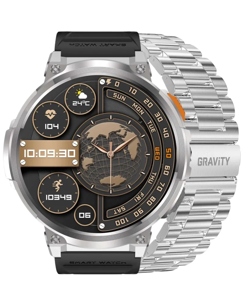 SMARTWATCH MĘSKI GRAVITY GT23-2 - LATARKA, DODATKOWY PASEK (sg031b) SMARTWATCH MĘSKI GRAVITY GT23-2 - LATARKA, DODATKOWY PASEK (sg031b)