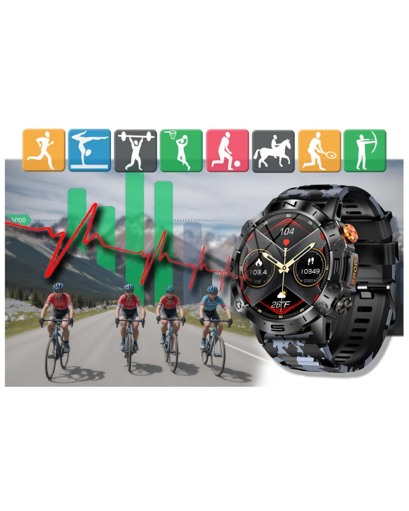 SMARTWATCH MĘSKI GRAVITY GT20-5 - AMOLED, DODATKOWY PASEK (sg024e)