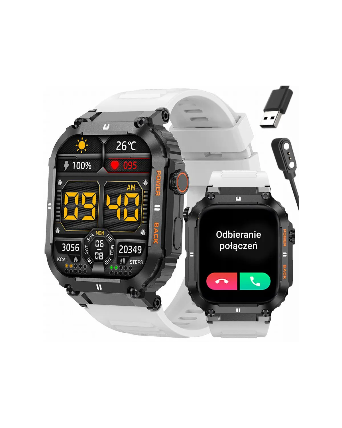 SMARTWATCH MĘSKI GRAVITY GT6-8 - WYKONYWANIE POŁĄCZEŃ, MONITOR SNU (sg020h)