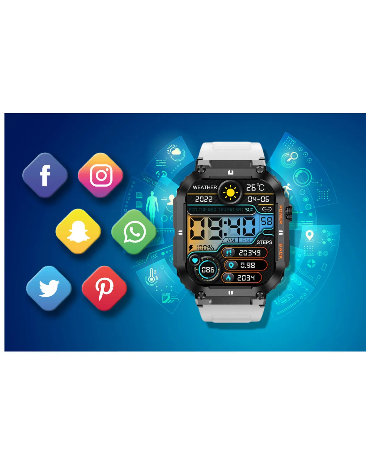 SMARTWATCH MĘSKI GRAVITY GT6-8 - WYKONYWANIE POŁĄCZEŃ, MONITOR SNU (sg020h)