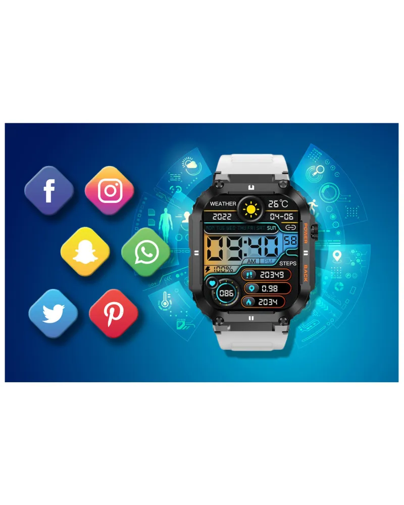 SMARTWATCH MĘSKI GRAVITY GT6-8 - WYKONYWANIE POŁĄCZEŃ, MONITOR SNU (sg020h)