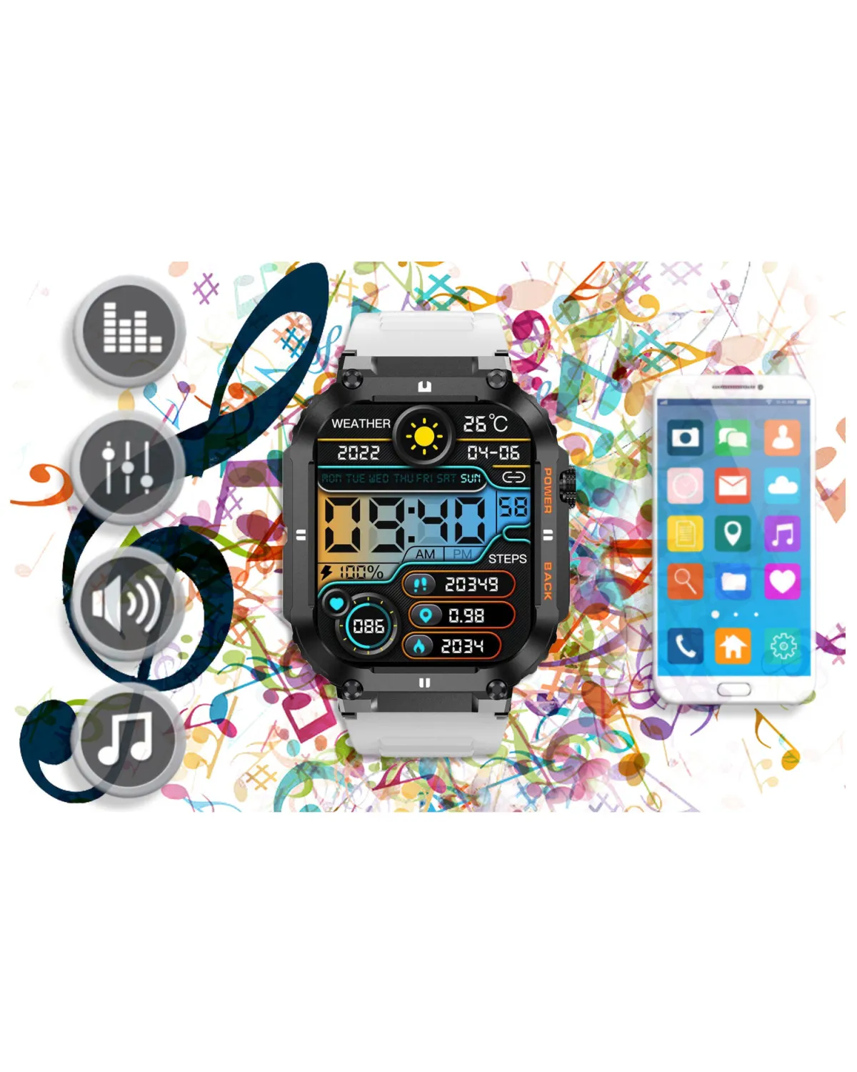 SMARTWATCH MĘSKI GRAVITY GT6-8 - WYKONYWANIE POŁĄCZEŃ, MONITOR SNU (sg020h)