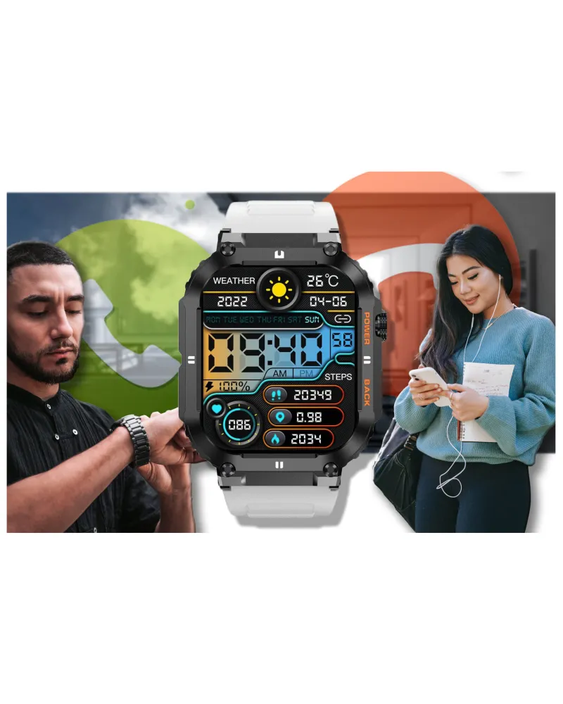 SMARTWATCH MĘSKI GRAVITY GT6-8 - WYKONYWANIE POŁĄCZEŃ, MONITOR SNU (sg020h)