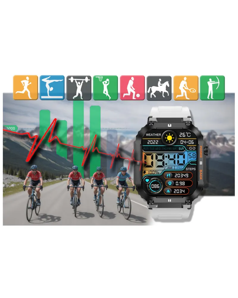 SMARTWATCH MĘSKI GRAVITY GT6-8 - WYKONYWANIE POŁĄCZEŃ, MONITOR SNU (sg020h)