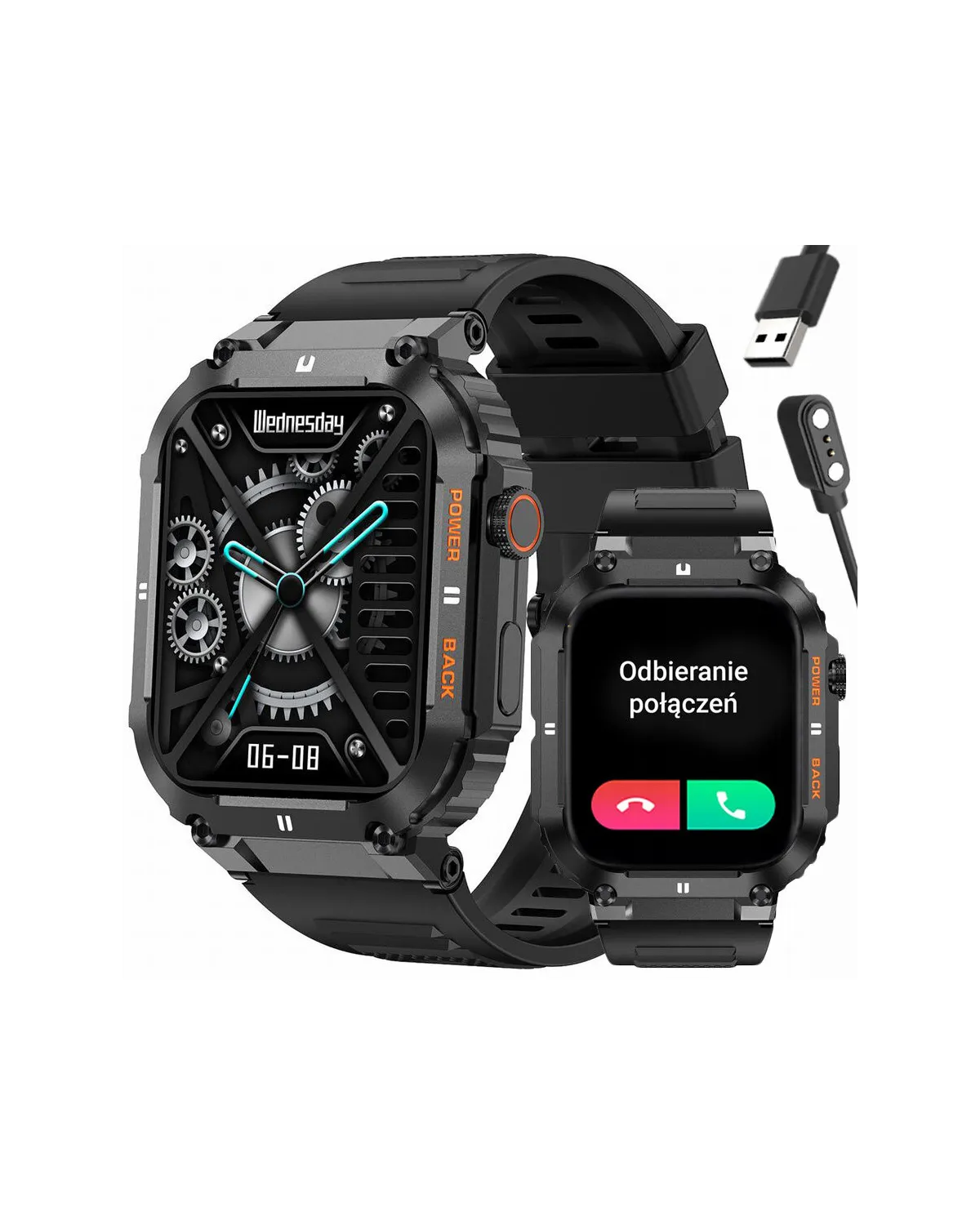 SMARTWATCH MĘSKI GRAVITY GT6-1 - WYKONYWANIE POŁĄCZEŃ, MONITOR SNU (sg020a)