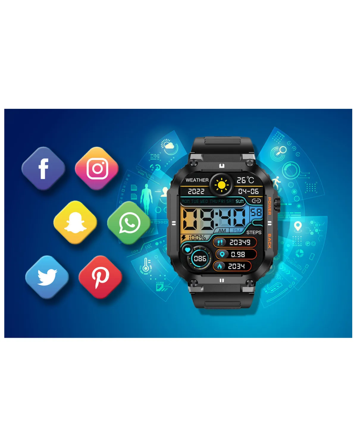 SMARTWATCH MĘSKI GRAVITY GT6-1 - WYKONYWANIE POŁĄCZEŃ, MONITOR SNU (sg020a)