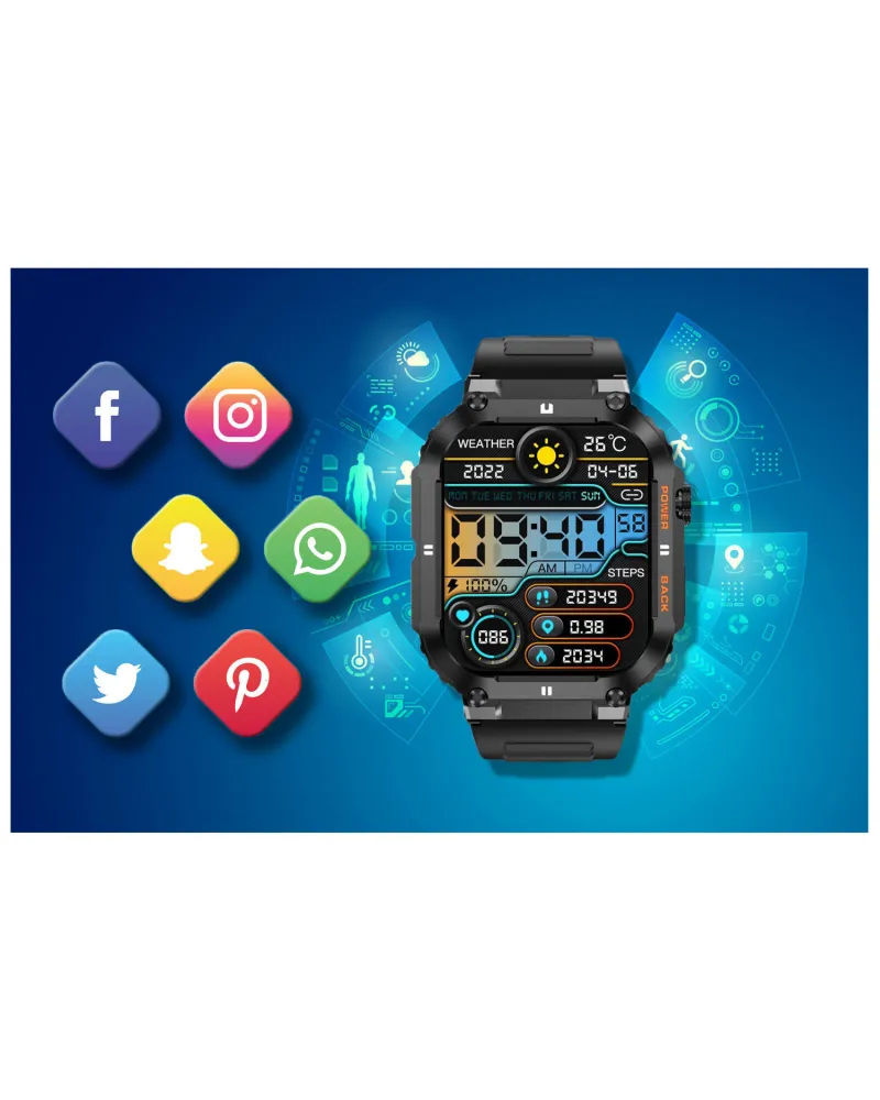 SMARTWATCH MĘSKI GRAVITY GT6-1 - WYKONYWANIE POŁĄCZEŃ, MONITOR SNU (sg020a)