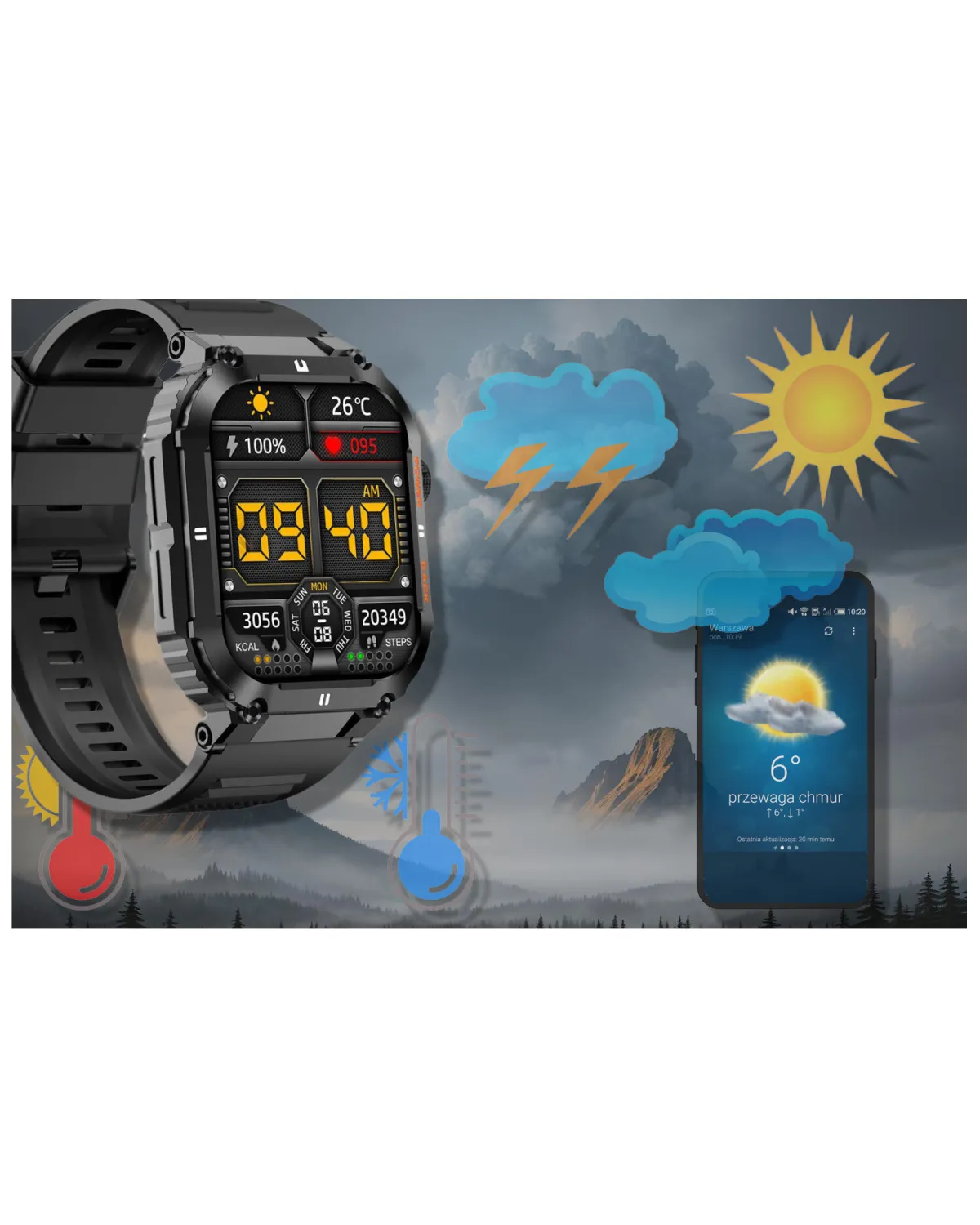 SMARTWATCH MĘSKI GRAVITY GT6-1 - WYKONYWANIE POŁĄCZEŃ, MONITOR SNU (sg020a)