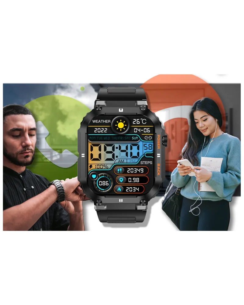 SMARTWATCH MĘSKI GRAVITY GT6-1 - WYKONYWANIE POŁĄCZEŃ, MONITOR SNU (sg020a)