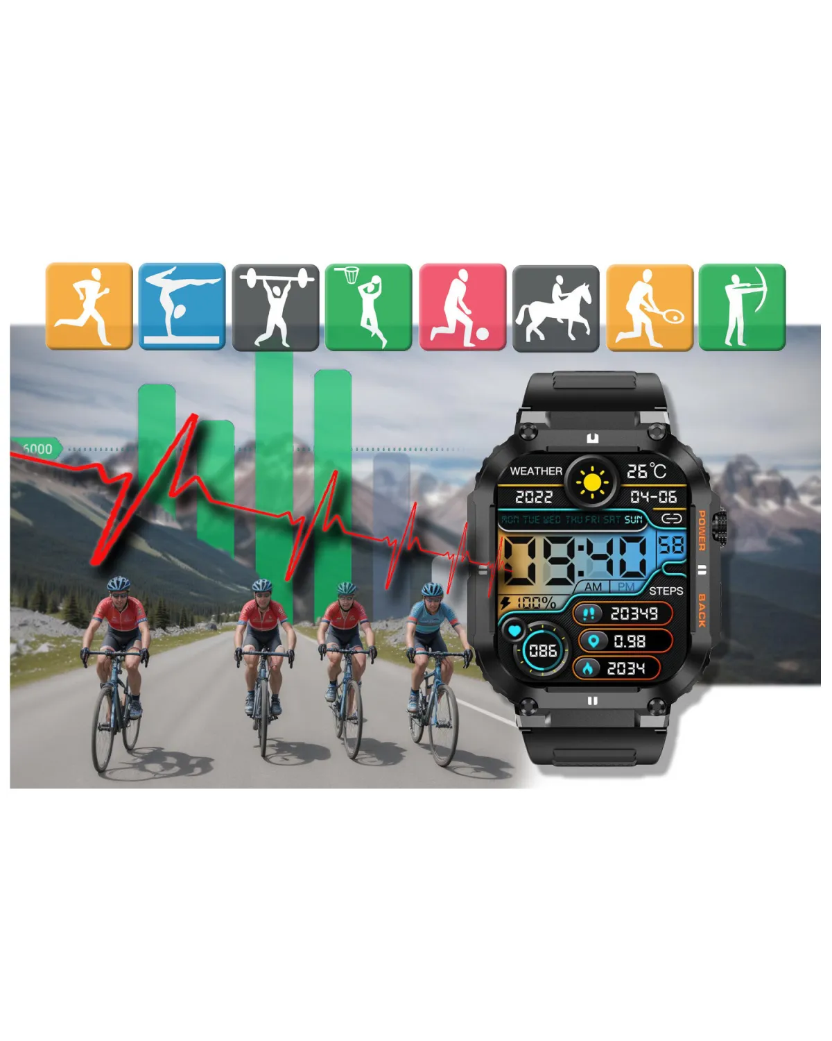 SMARTWATCH MĘSKI GRAVITY GT6-1 - WYKONYWANIE POŁĄCZEŃ, MONITOR SNU (sg020a)