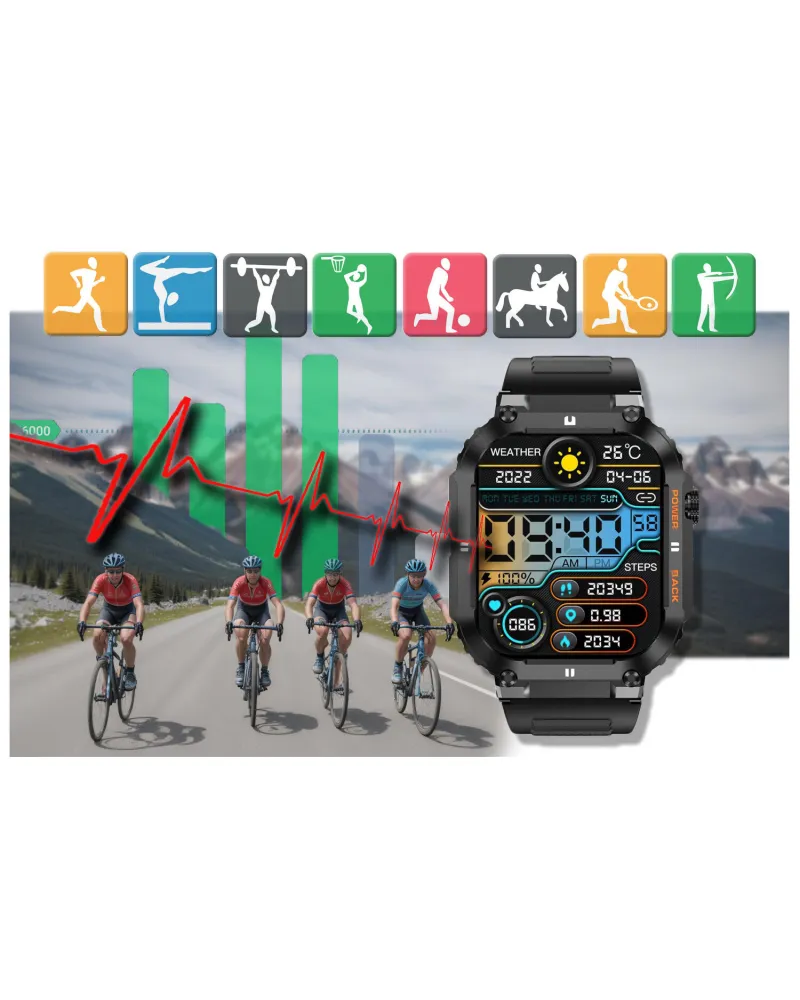 SMARTWATCH MĘSKI GRAVITY GT6-1 - WYKONYWANIE POŁĄCZEŃ, MONITOR SNU (sg020a)