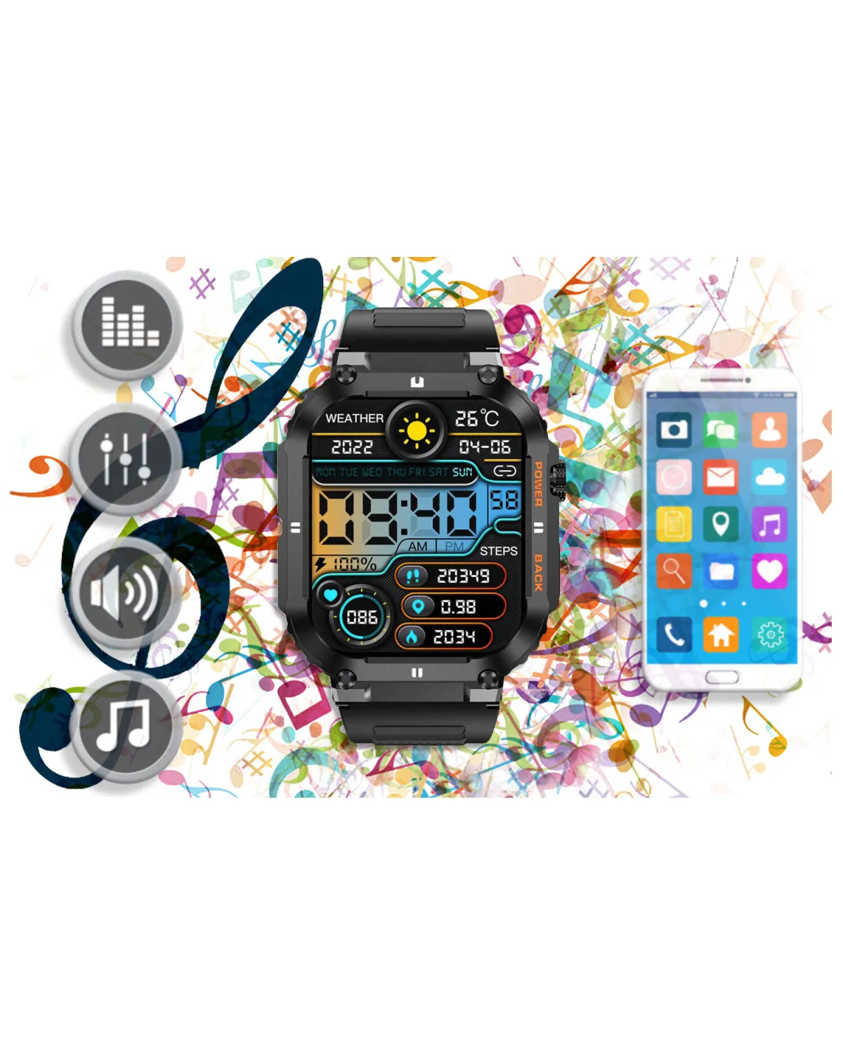SMARTWATCH MĘSKI GRAVITY GT6-1 - WYKONYWANIE POŁĄCZEŃ, MONITOR SNU (sg020a)