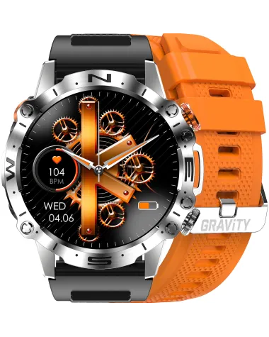 SMARTWATCH MĘSKI GRAVITY GT20-4 - AMOLED, DODATKOWY PASEK (sg024d)