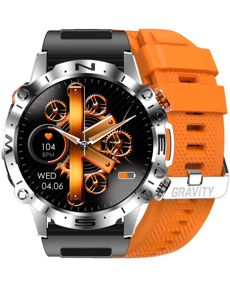 SMARTWATCH MĘSKI GRAVITY GT20-4 - AMOLED, DODATKOWY PASEK (sg024d)