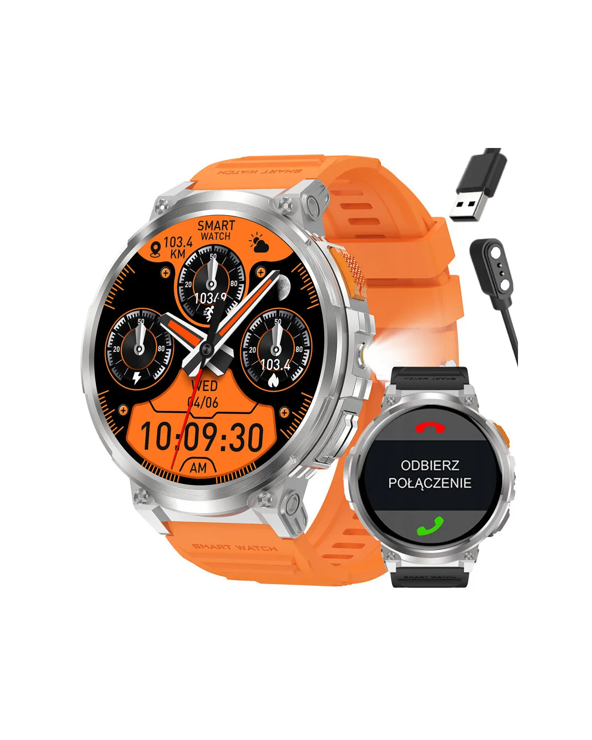 SMARTWATCH MĘSKI GRAVITY GT23-4 - LATARKA, DODATKOWY PASEK (sg031d) SMARTWATCH MĘSKI GRAVITY GT23-4 - LATARKA, DODATKOWY PASEK (sg031d)