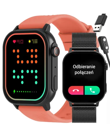 SMARTWATCH UNISEX GRAVITY GT15-3 - ROZMOWY BLUETOOTH, DODATKOWY PASEK (sg029c)