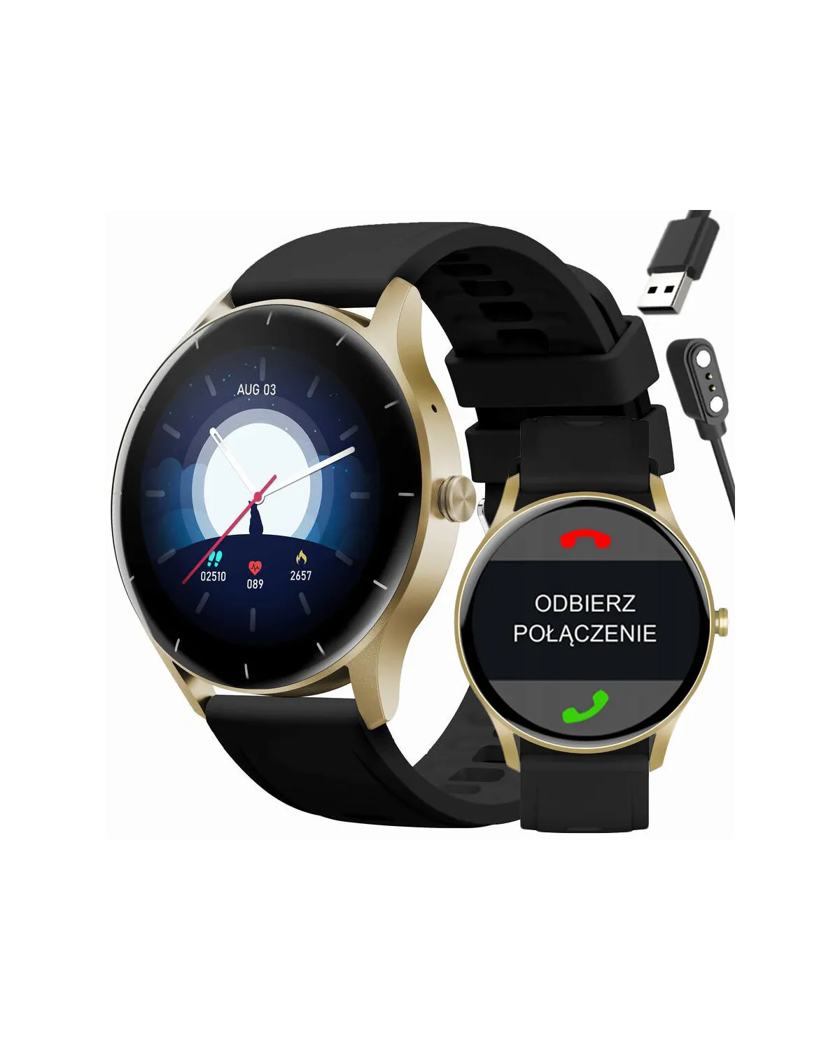 SMARTWATCH UNISEX GRAVITY GT2-3 - ROZMOWY BLUETOOTH, WŁASNE TARCZE (sg019c)