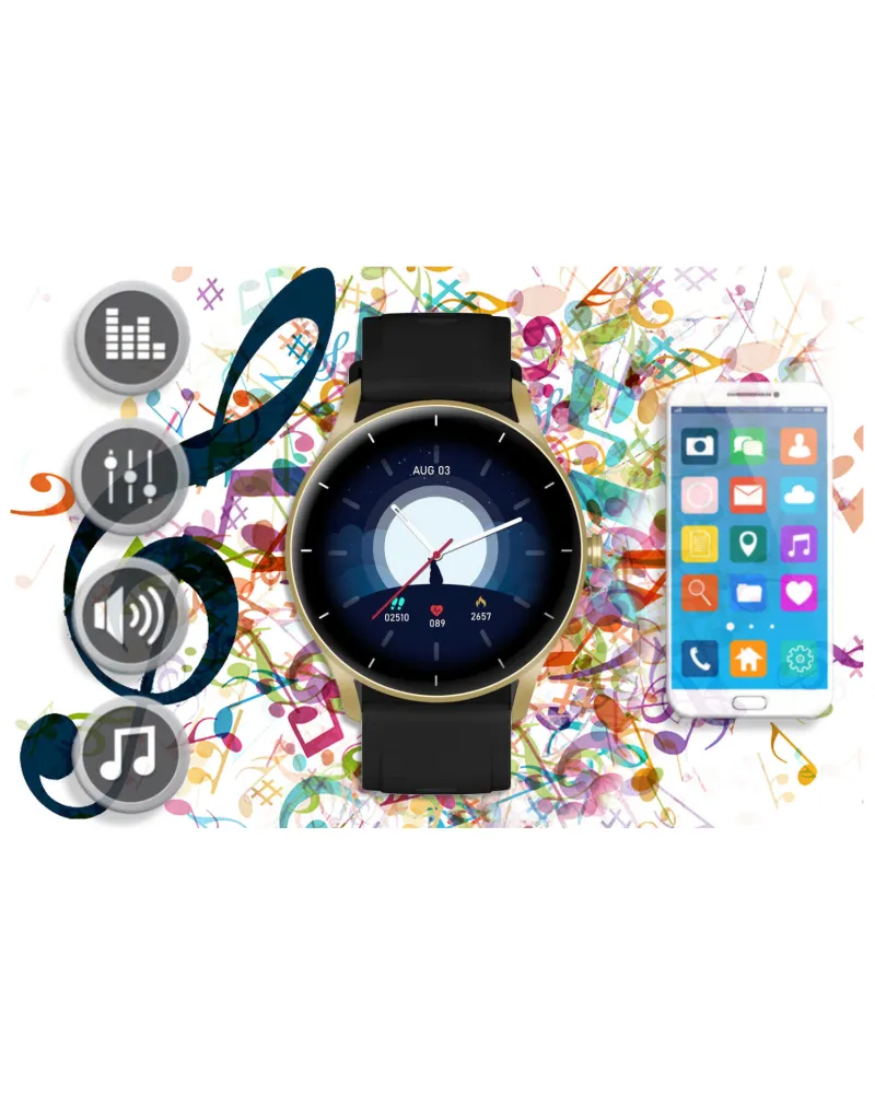 SMARTWATCH UNISEX GRAVITY GT2-3 - ROZMOWY BLUETOOTH, WŁASNE TARCZE (sg019c)