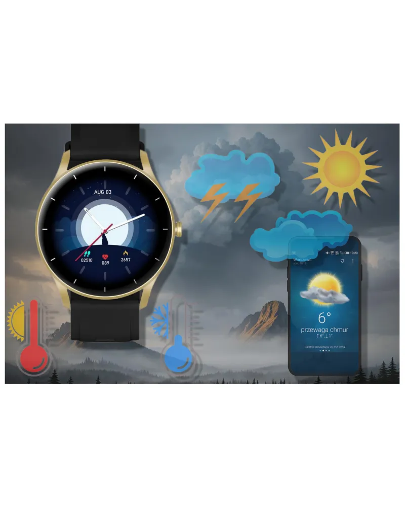 SMARTWATCH UNISEX GRAVITY GT2-3 - ROZMOWY BLUETOOTH, WŁASNE TARCZE (sg019c)