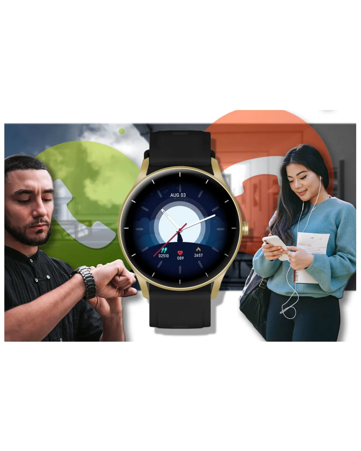 SMARTWATCH UNISEX GRAVITY GT2-3 - ROZMOWY BLUETOOTH, WŁASNE TARCZE (sg019c)