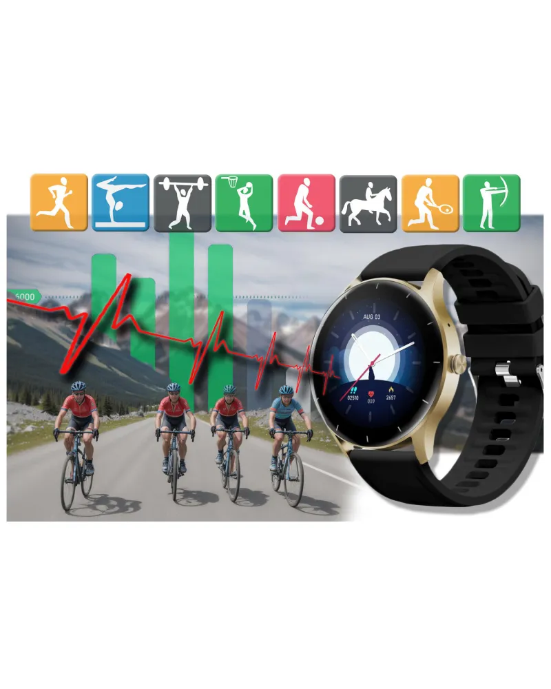 SMARTWATCH UNISEX GRAVITY GT2-3 - ROZMOWY BLUETOOTH, WŁASNE TARCZE (sg019c)