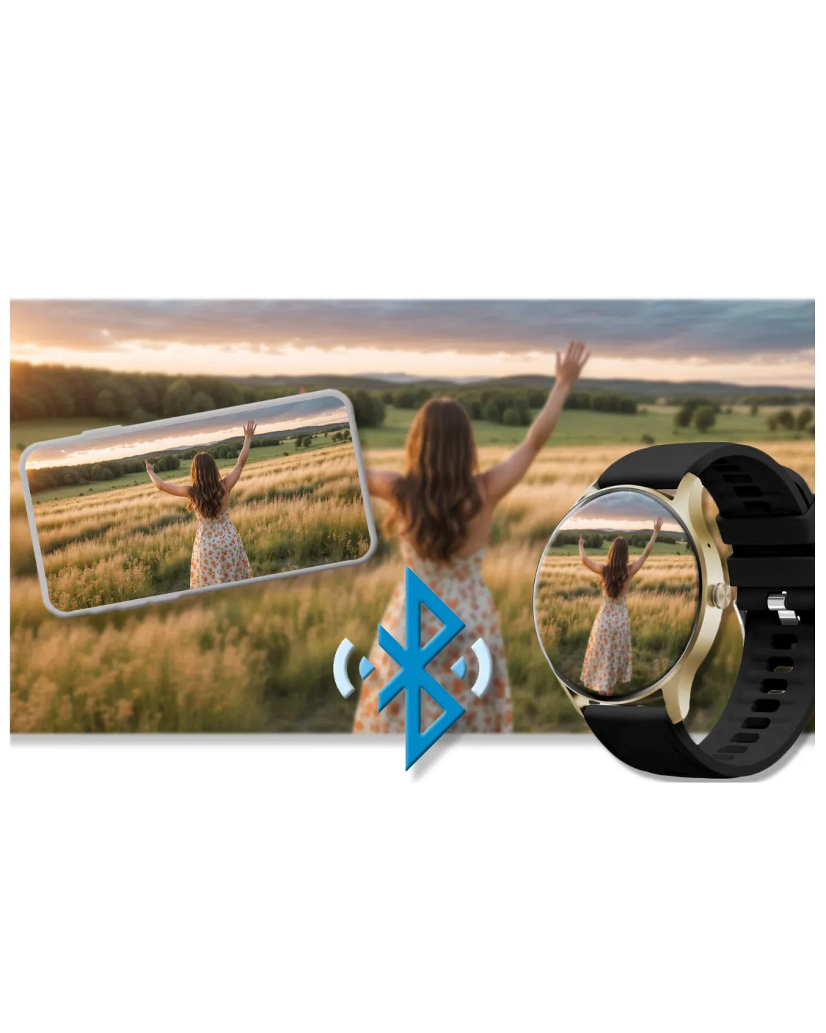 SMARTWATCH UNISEX GRAVITY GT2-3 - ROZMOWY BLUETOOTH, WŁASNE TARCZE (sg019c)
